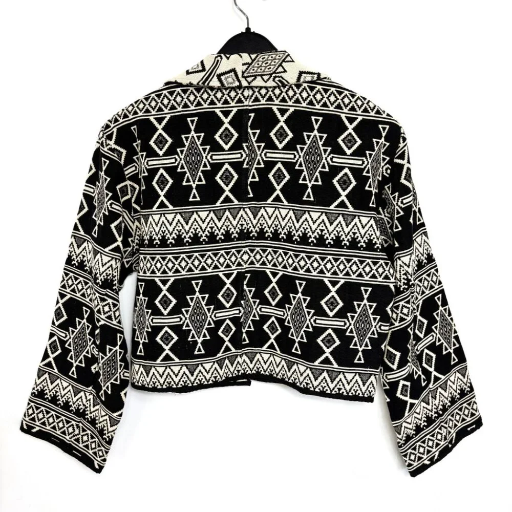 80s Vtg Pier One Imports Passports Southwest Western  Aztec Crop Jacket - Picture 3 of 9